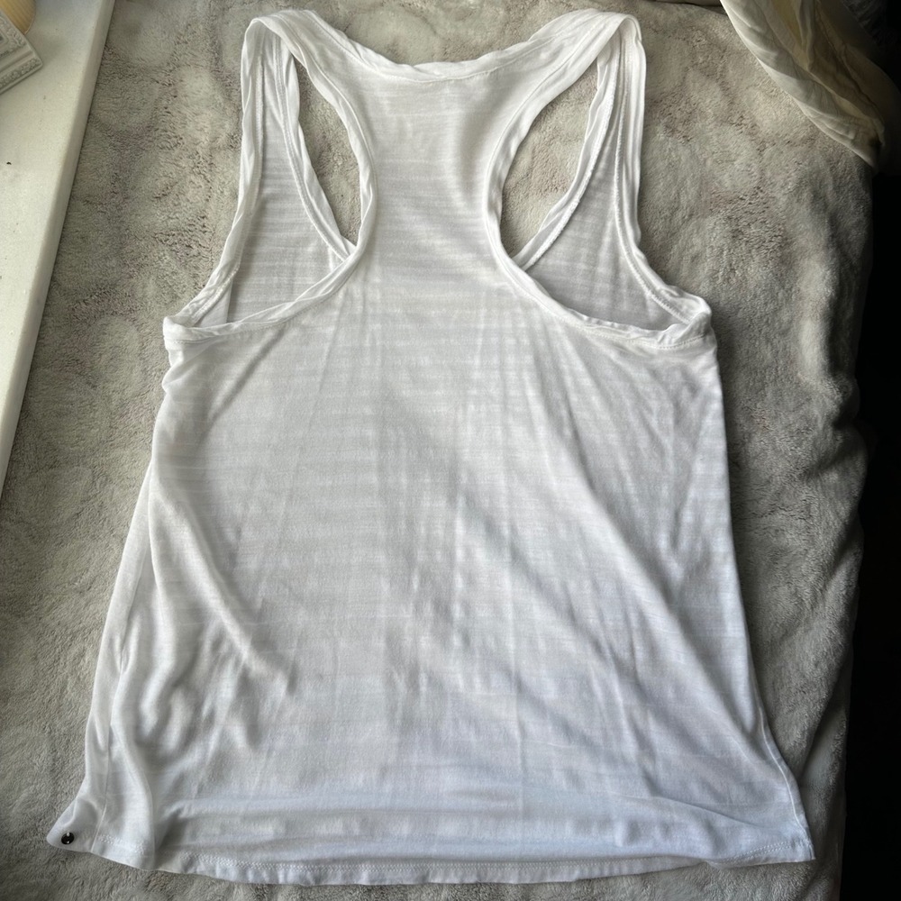 Sheer White Layering Tank GUESS Racerback Lightweight - Picture 4 of 5